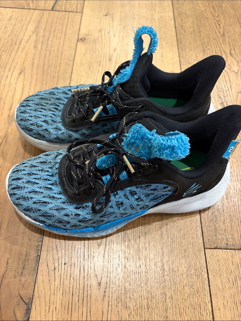 Curry 9 Cookie Monster Under Armour  Light Blue and Black Mesh Sneakers